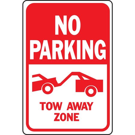 HY-KO No Parking / Tow Away Zone Sign 12" x 18" A11060